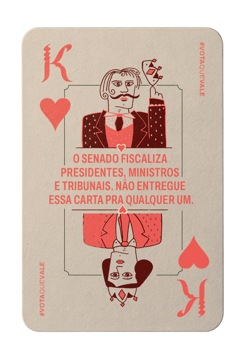 Carta K de hearts: 3 senadores por estado